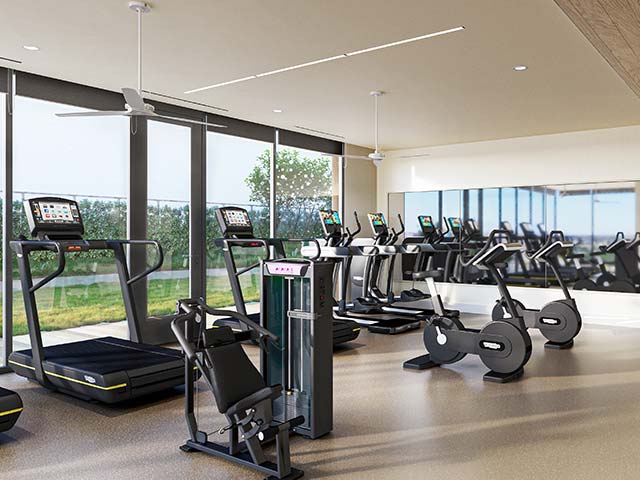 Fitness centre, yoga & spin studios